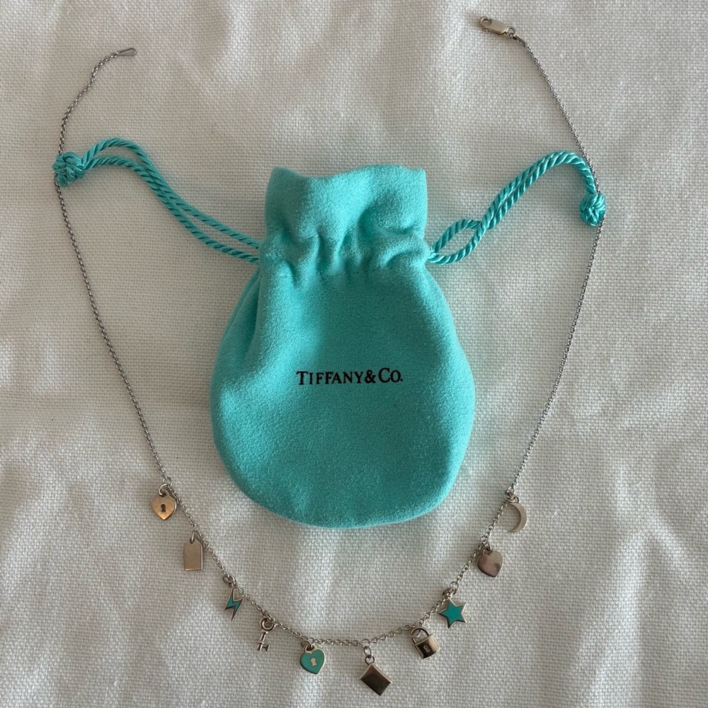 Tiffany & Co. 925 Sterling Silver Love Notes Charm Necklace